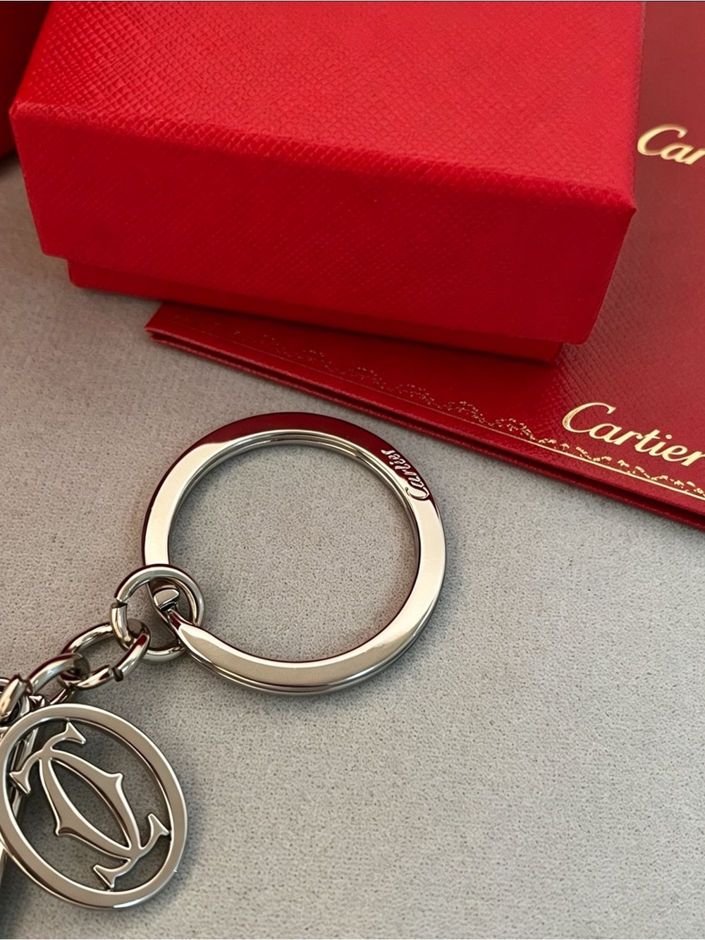 Cartier Silver-Tone Keyring with Red Cartier Box - Picture 5 of 5